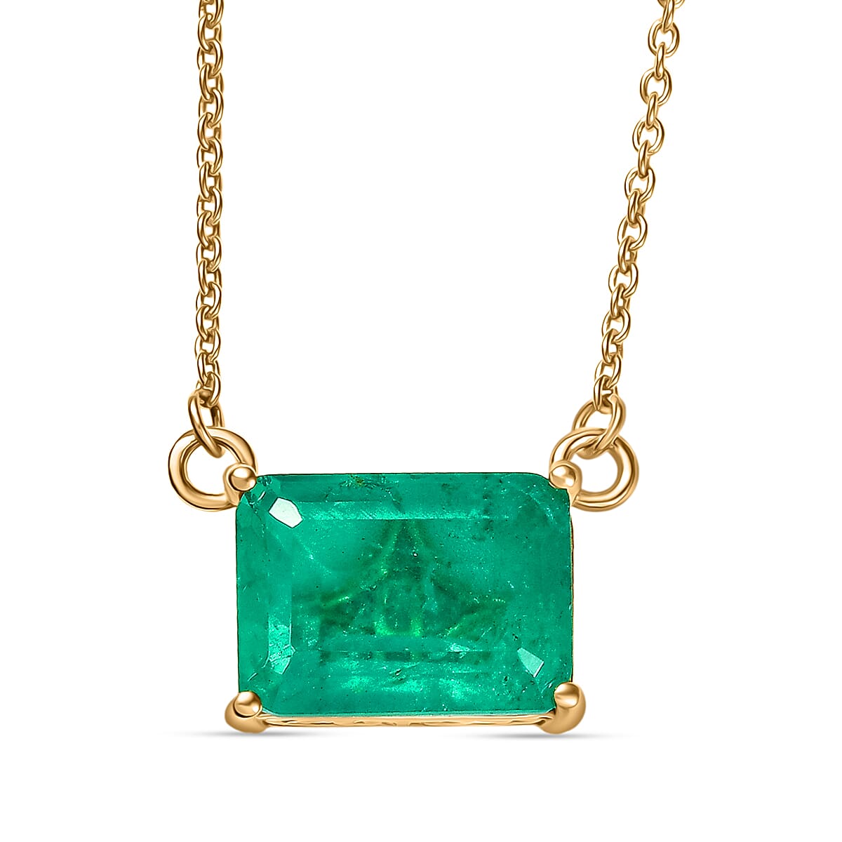D'Joy Emeraldine Triplet Quartz Necklace (Size - 20) in Yellow Gold Plated Sterling Silver 7.95 Ct.