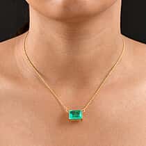 D'Joy Emeraldine Triplet Quartz Necklace (Size - 20) in Yellow Gold Plated Sterling Silver 7.95 Ct.
