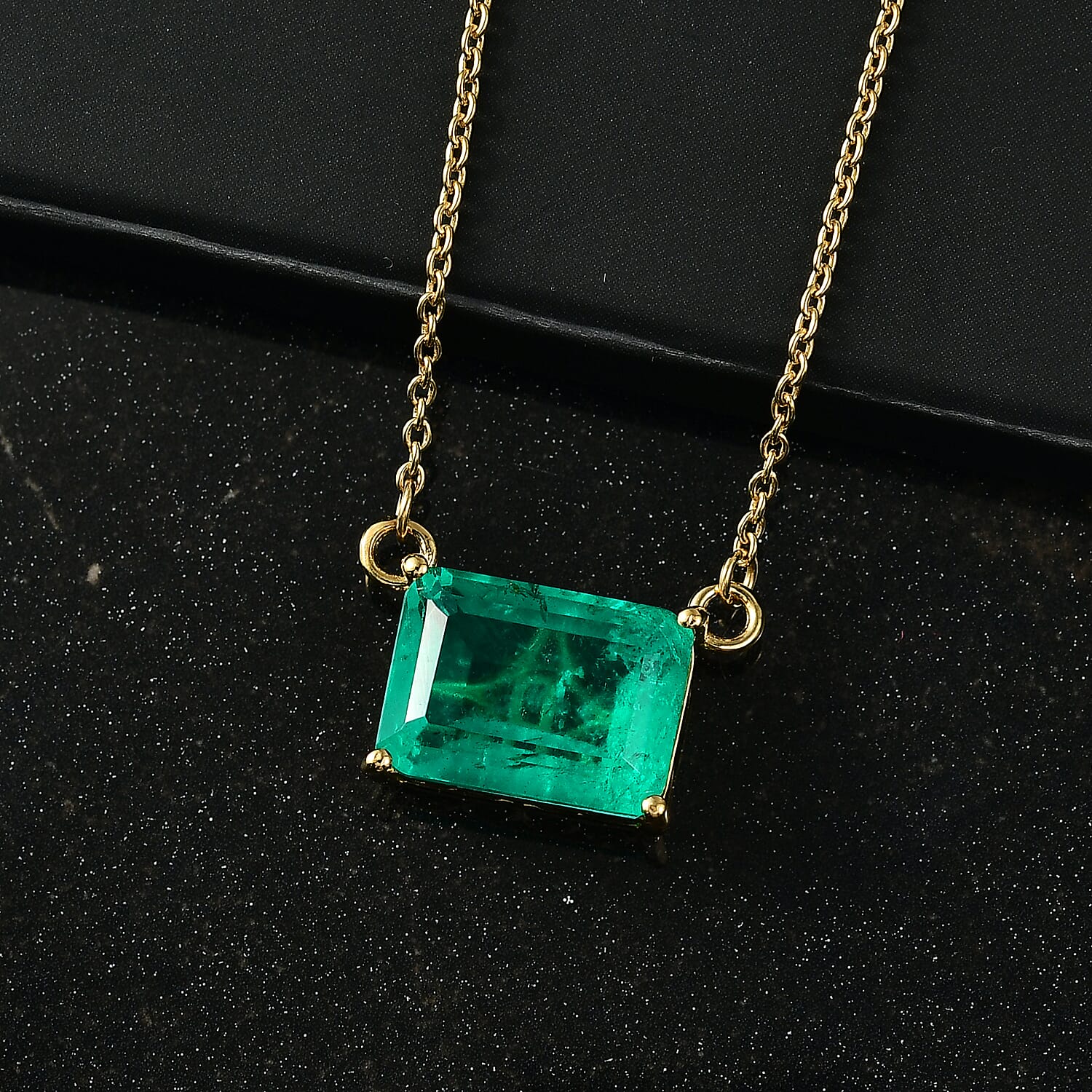D'Joy Emeraldine Triplet Quartz Necklace (Size - 20) in Yellow Gold Plated Sterling Silver 7.95 Ct.