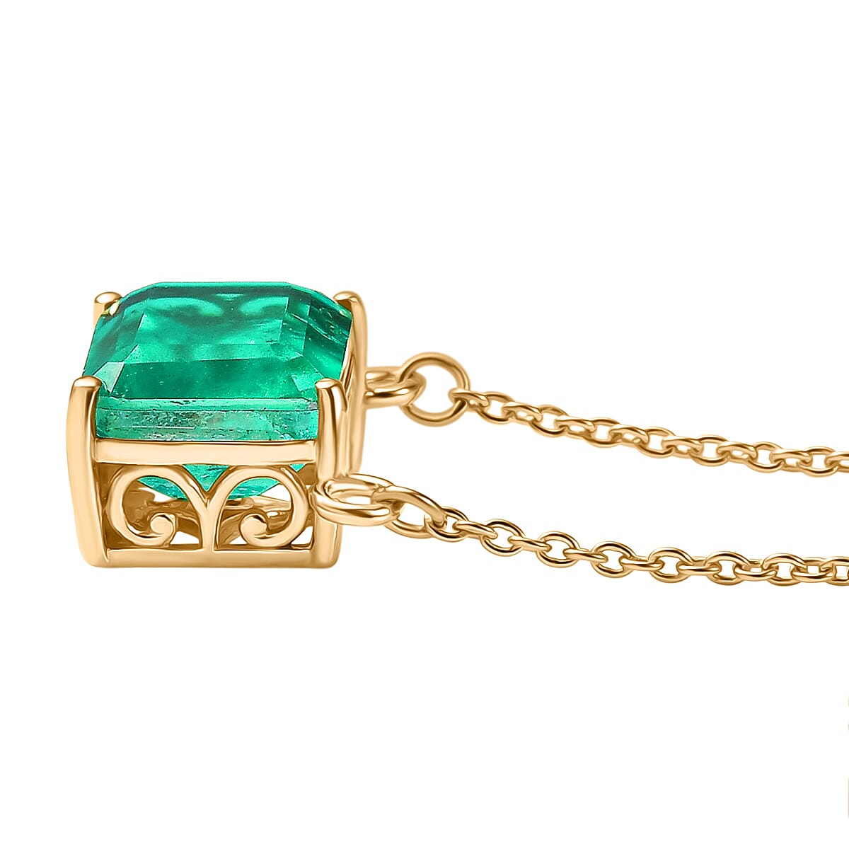 D'Joy Emeraldine Triplet Quartz Necklace (Size - 20) in Yellow Gold Plated Sterling Silver 7.95 Ct.