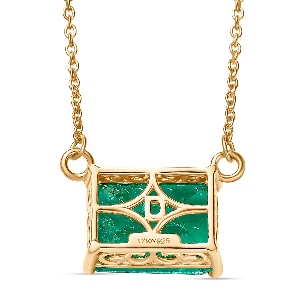 D'Joy Emeraldine Triplet Quartz Necklace (Size - 20) in Yellow Gold Plated Sterling Silver 7.95 Ct.