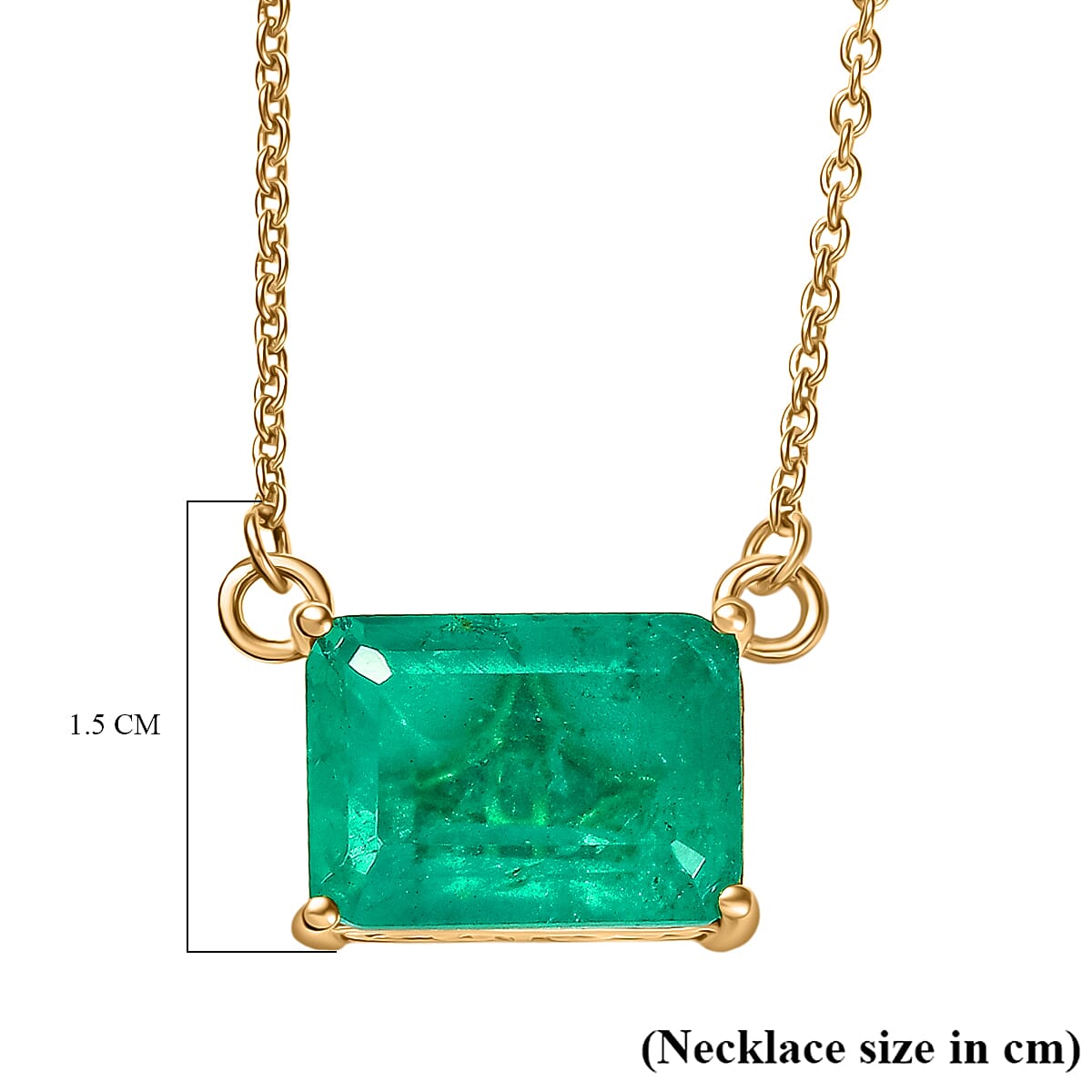 D'Joy Emeraldine Triplet Quartz Necklace (Size - 20) in Yellow Gold Plated Sterling Silver 7.95 Ct.