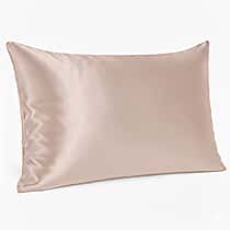 LIVMORE 100% Mulberry Silk Luxury Pillow Cover with MOP Button Closure - Beige