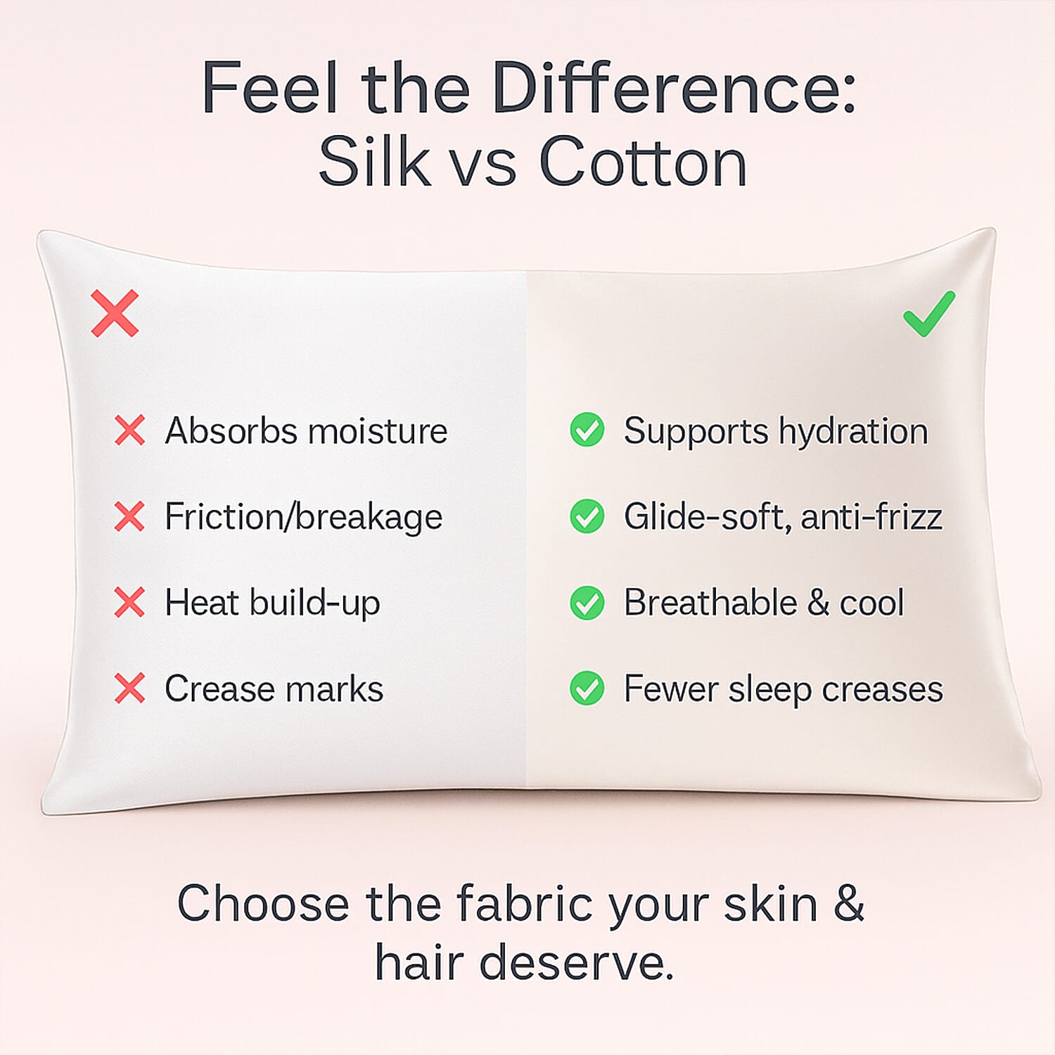 LIVMORE 100% Mulberry Silk Luxury Pillow Cover with MOP Button Closure - Ivory