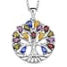 Green Cubic Zirconia Tree of Life Necklace (Size - 20) 6.00 Ct.