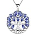 Green Cubic Zirconia Tree of Life Necklace (Size - 20) 6.00 Ct.