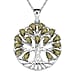 Green Cubic Zirconia Tree of Life Necklace (Size - 20) 6.00 Ct.