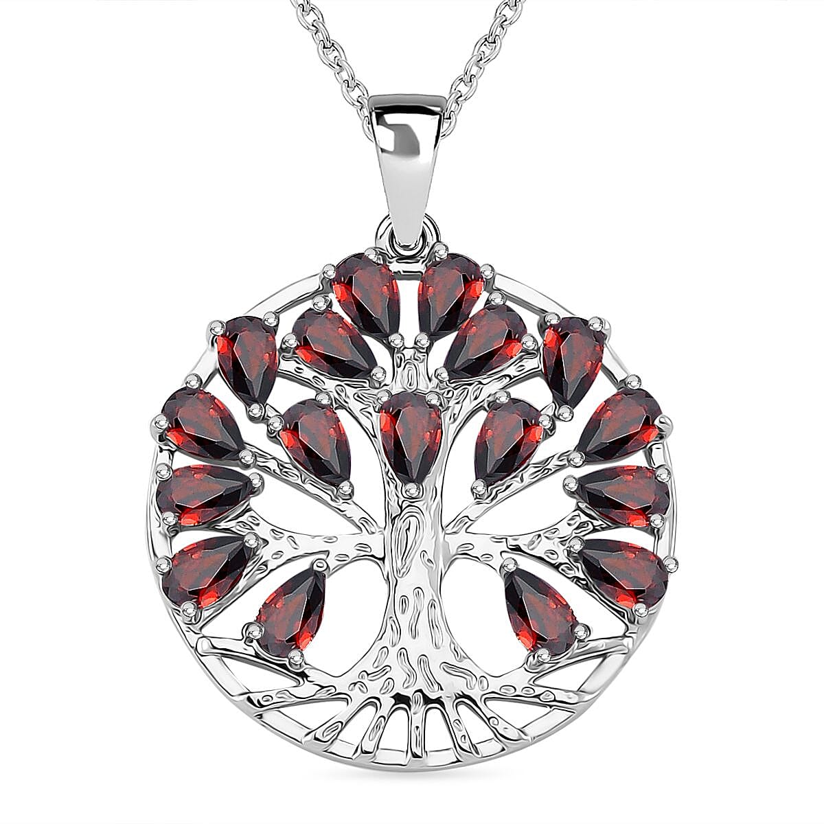 Red Cubic Zirconia Fancy Necklace (Size - 20)   6.00 Ct.