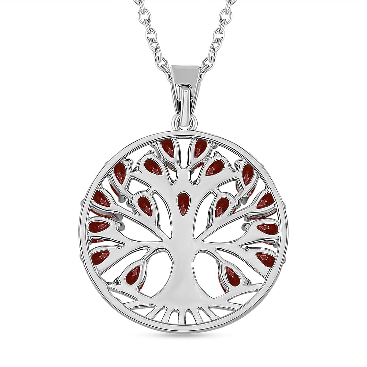 Red Cubic Zirconia Fancy Necklace (Size - 20)   6.00 Ct.