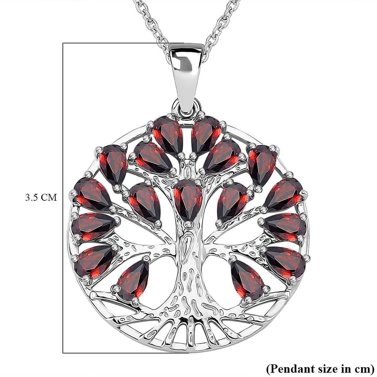 Red Cubic Zirconia Fancy Necklace (Size - 20)   6.00 Ct.