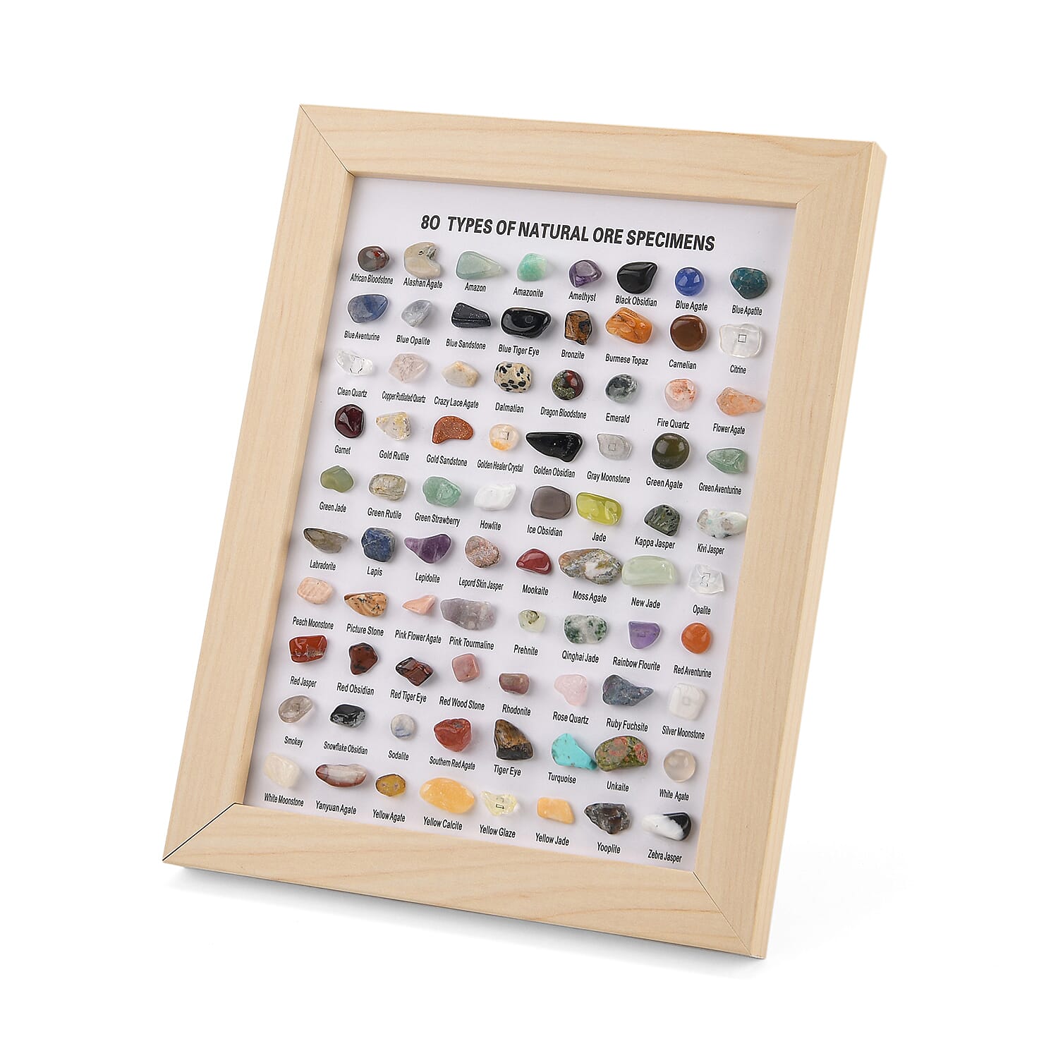 80 Genuine Gemstone Frame Collection with Bracelet (Size 7 Stretchable) - Red Jasper