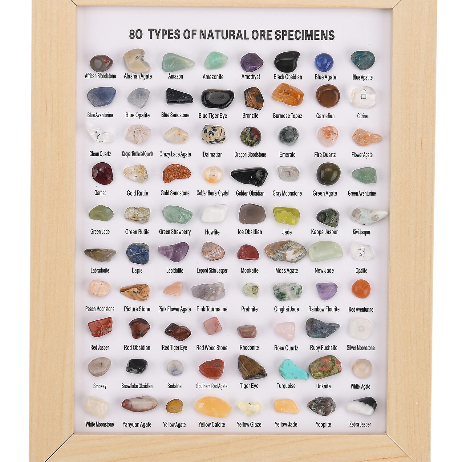 80 Genuine Gemstone Frame Collection with Bracelet (Size 7 Stretchable) - Red Jasper