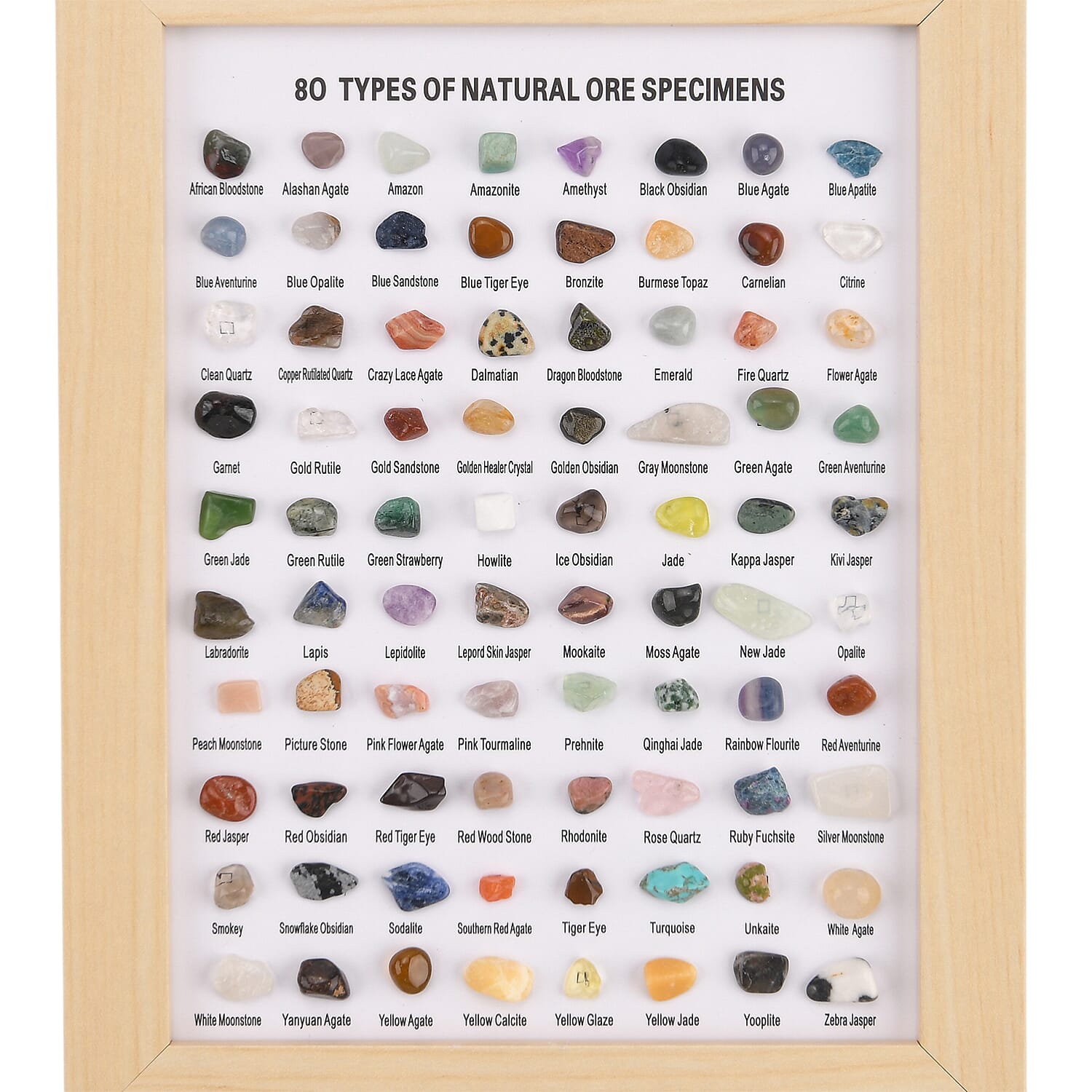 80 Genuine Gemstone Frame Collection with Bracelet (Size 7 Stretchable) - Green Aventurine