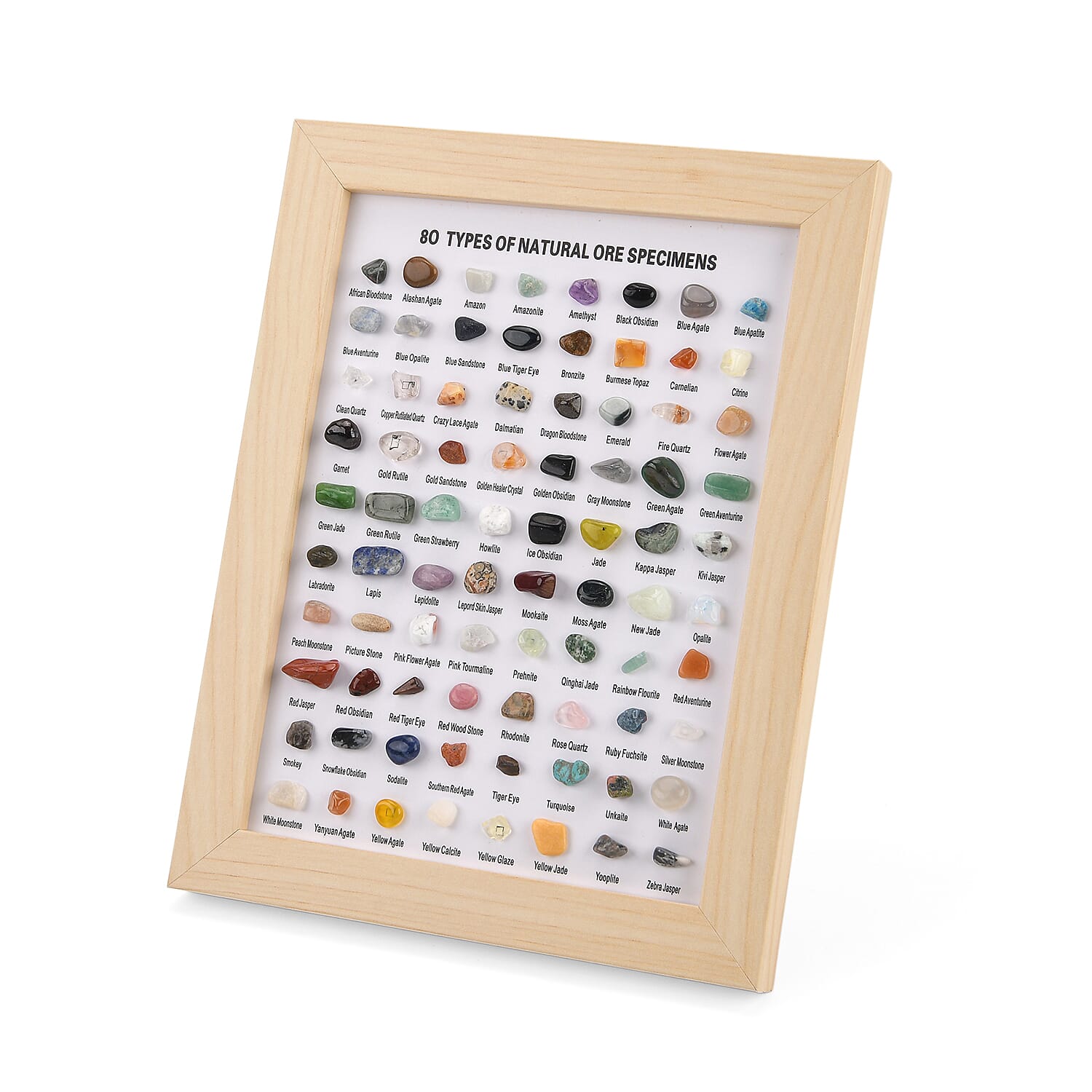 80 Genuine Gemstone Frame Collection with Bracelet (Size 7 Stretchable) - Fluorite