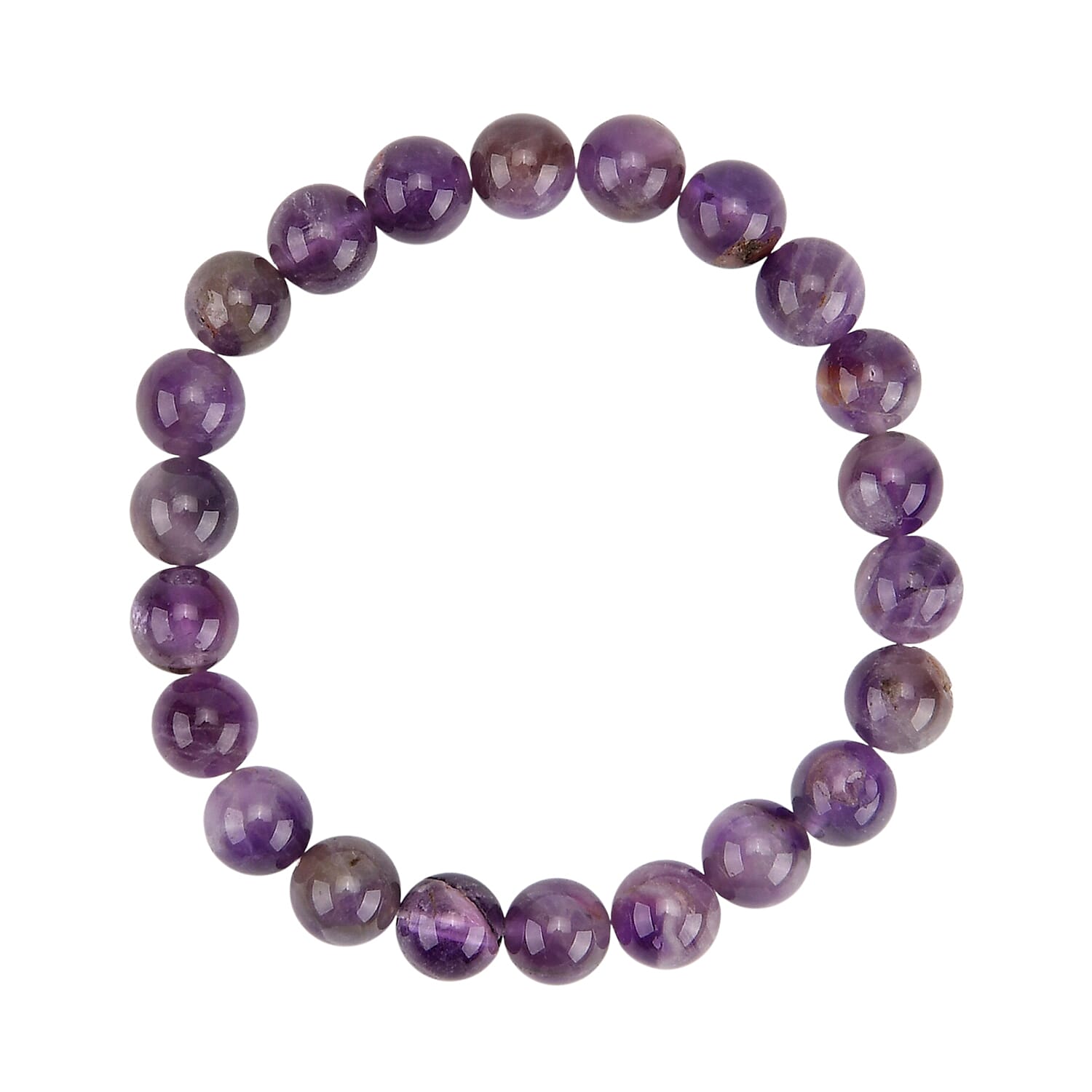 80 Genuine Gemstone Frame Collection with Bracelet (Size 7 Stretchable) - Amethyst