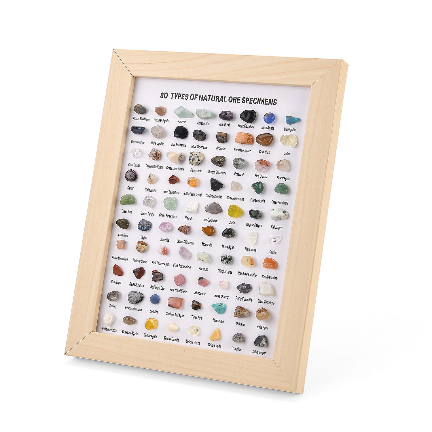 80 Genuine Gemstone Frame Collection with Bracelet (Size 7 Stretchable) - Amethyst