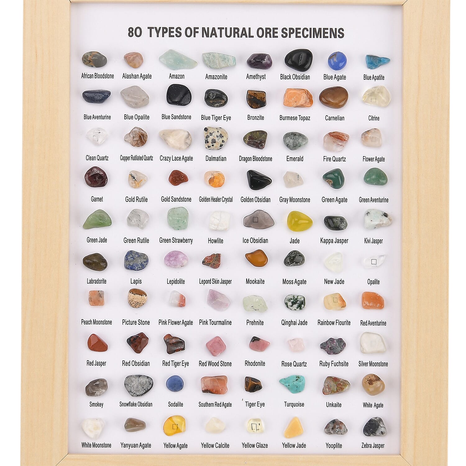 80 Genuine Gemstone Frame Collection with Bracelet (Size 7 Stretchable) - Amethyst