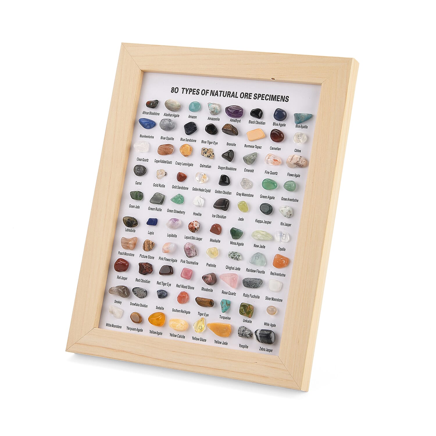 80 Genuine Gemstone Frame Collection with Stretchable Bracelet - Clear Quartz