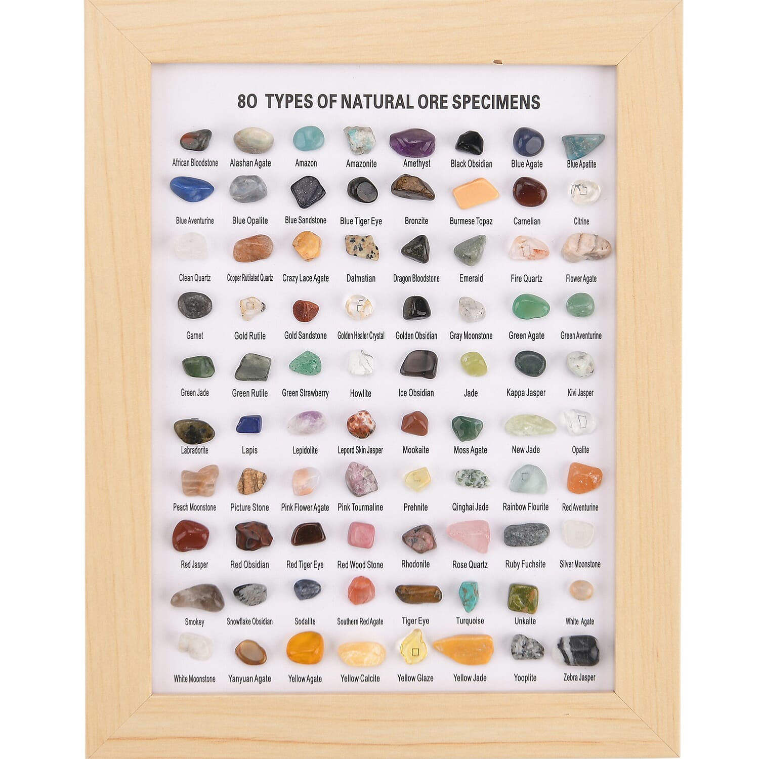 80 Genuine Gemstone Frame Collection with Stretchable Bracelet - Clear Quartz