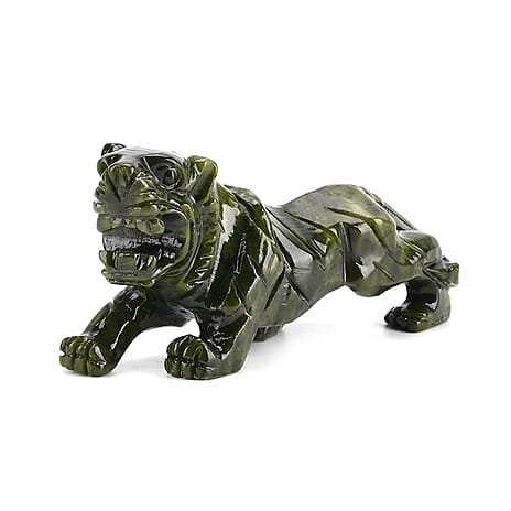 Limited Edition Handcrafted Serpentine Jade Figurine - Lions are Considered a Symbol of Courage, Strength, Royalty, and Power