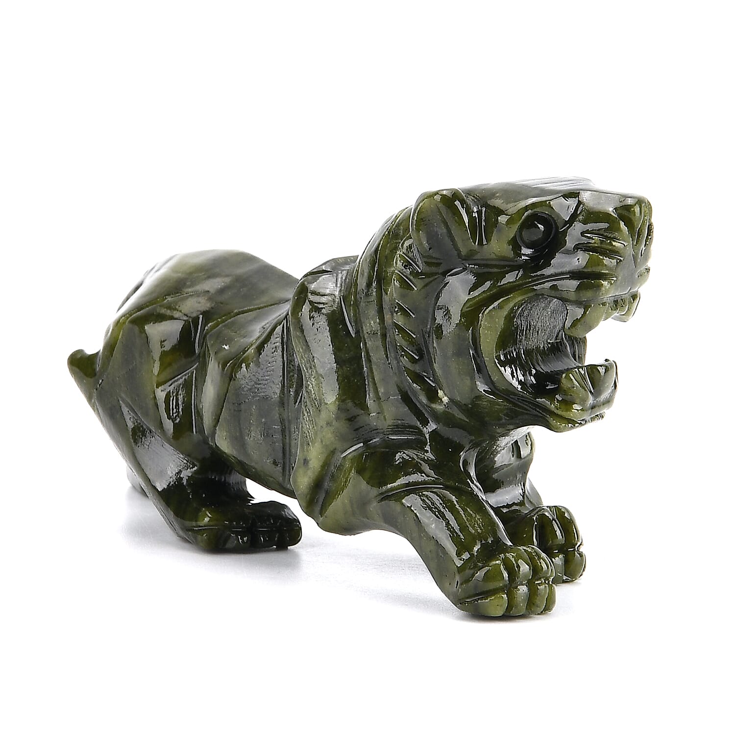 Limited Edition Handcrafted Serpentine Jade Figurine - Lions are Considered a Symbol of Courage, Strength, Royalty, and Power