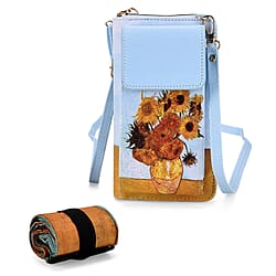 2-in-1 Printed Wallet & Foldable Bag - Sunflower
