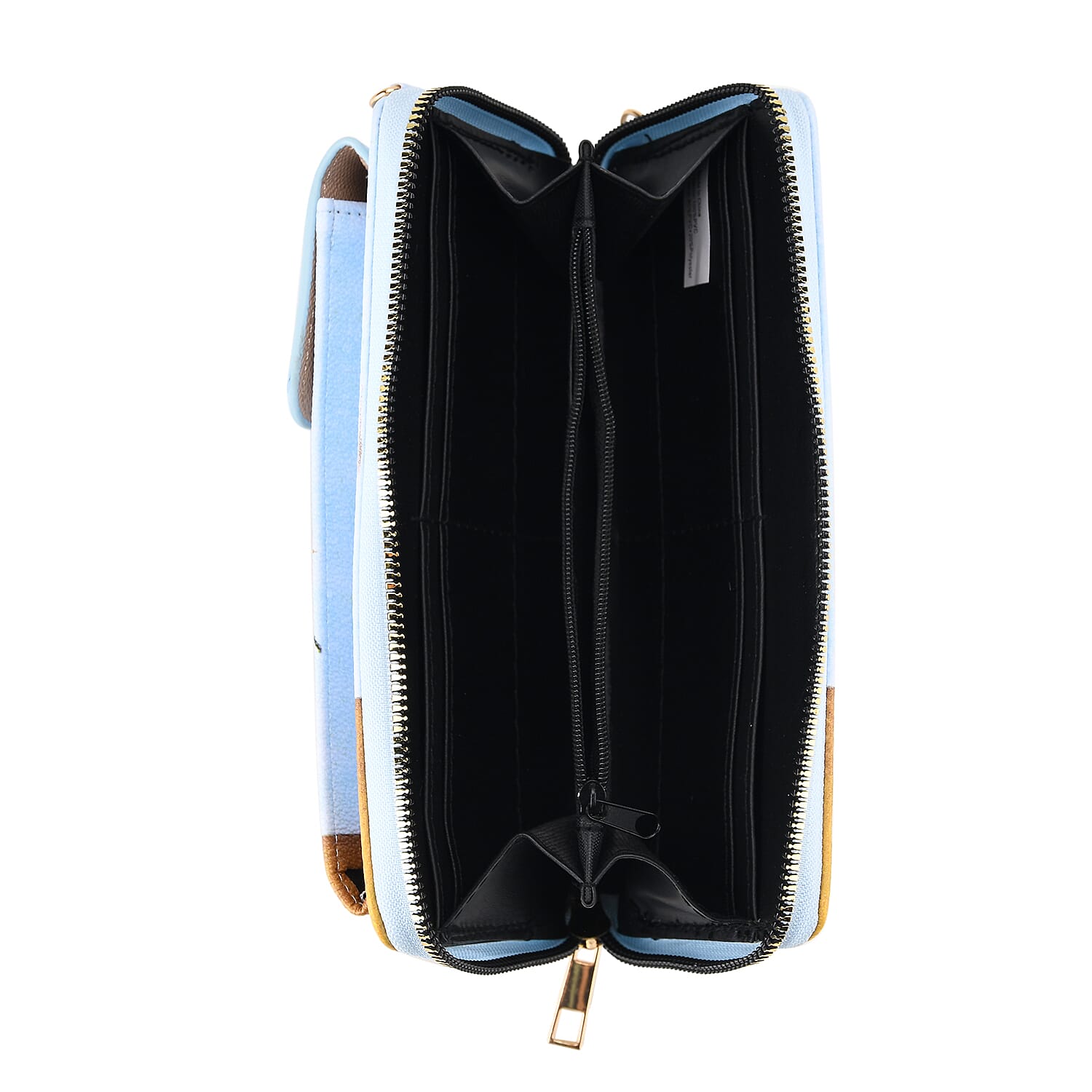 PU Printed Wallet (Size 20x11x2 cm) - Light Blue