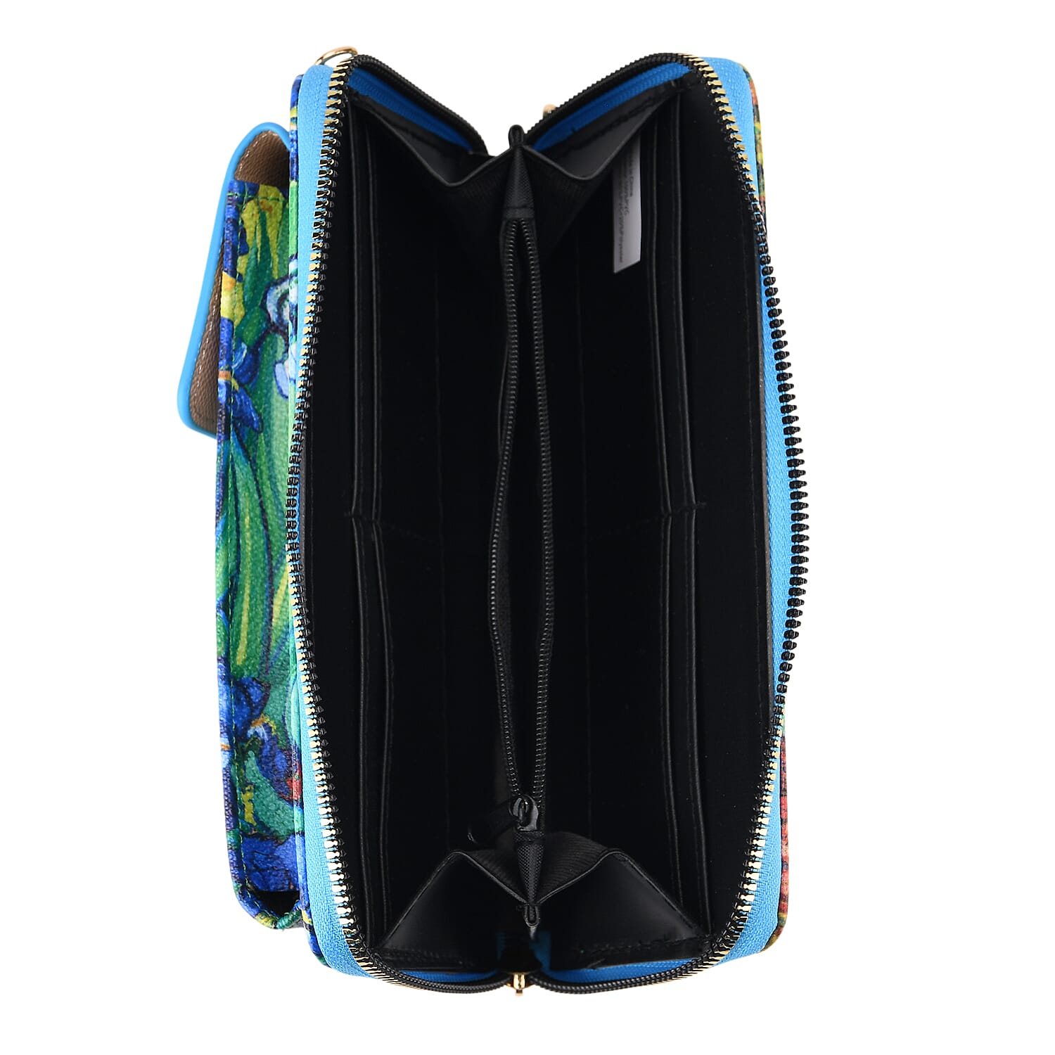 PU Printed Wallet (Size 20x11x2 cm) - Blue - Light Blue