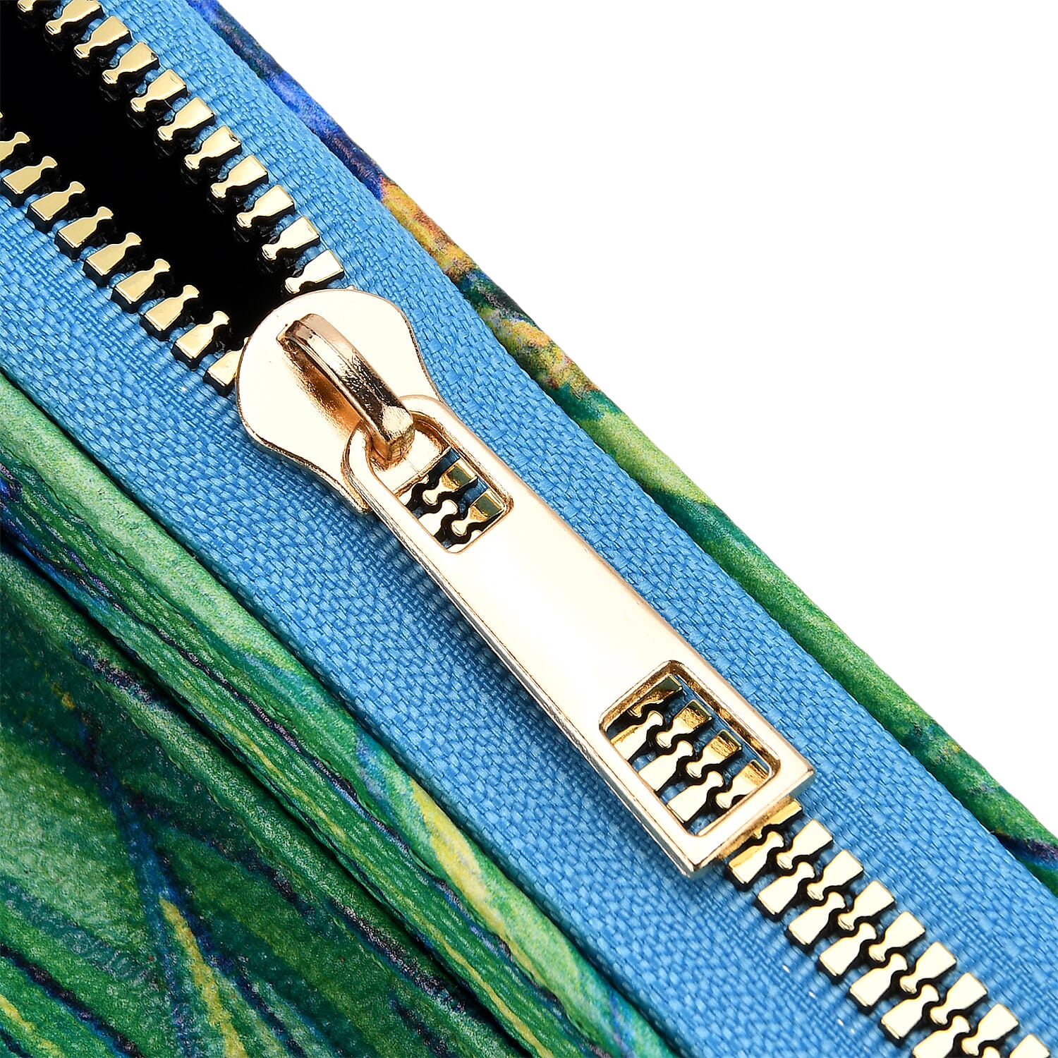 PU Printed Wallet (Size 20x11x2 cm) - Blue - Light Blue