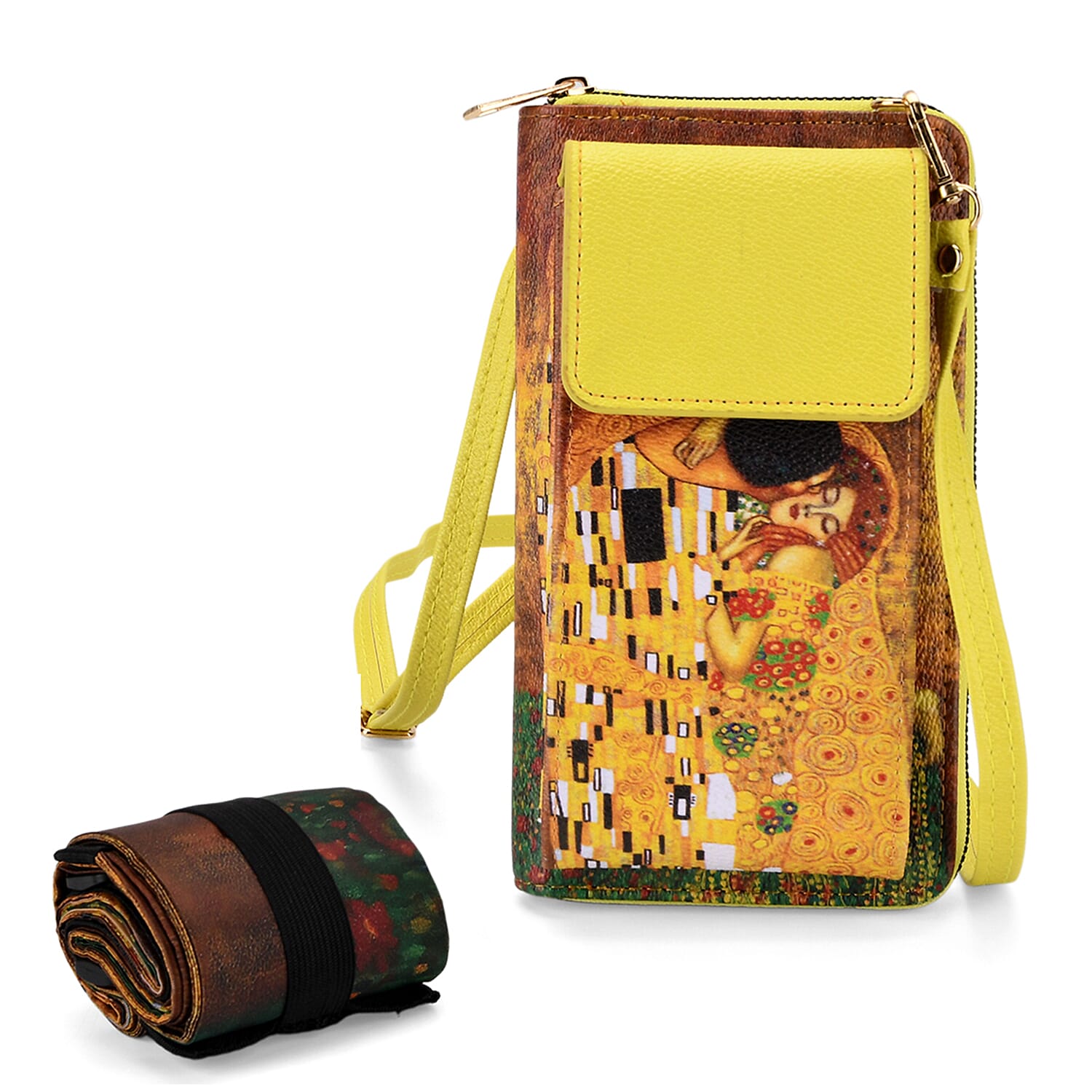 PU Printed Wallet (Size 20x11x2 cm) - Yellow - Light Blue