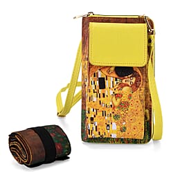 2-in-1 Printed Wallet & Foldable Bag - Sunflower