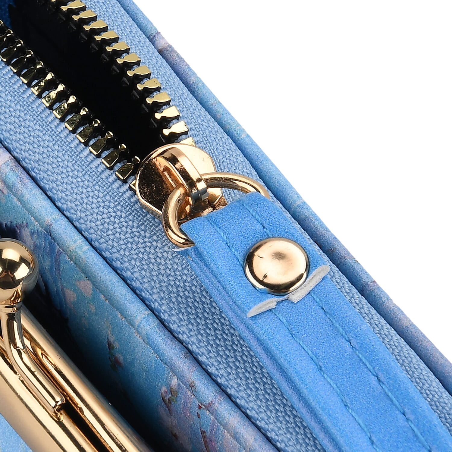 Bird Print RFID Wallet - Light Blue