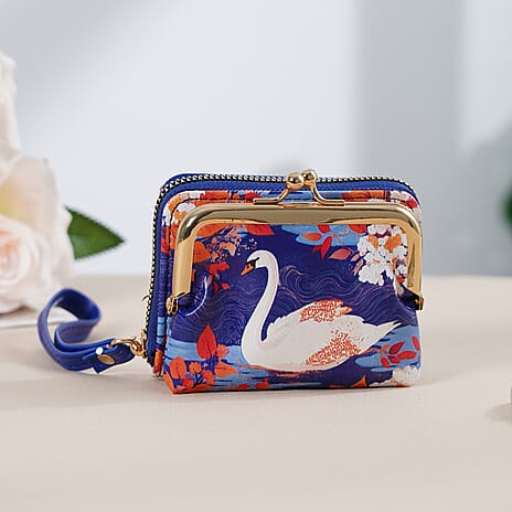 White Swan & Maple Leaf Print RFID Wallet
