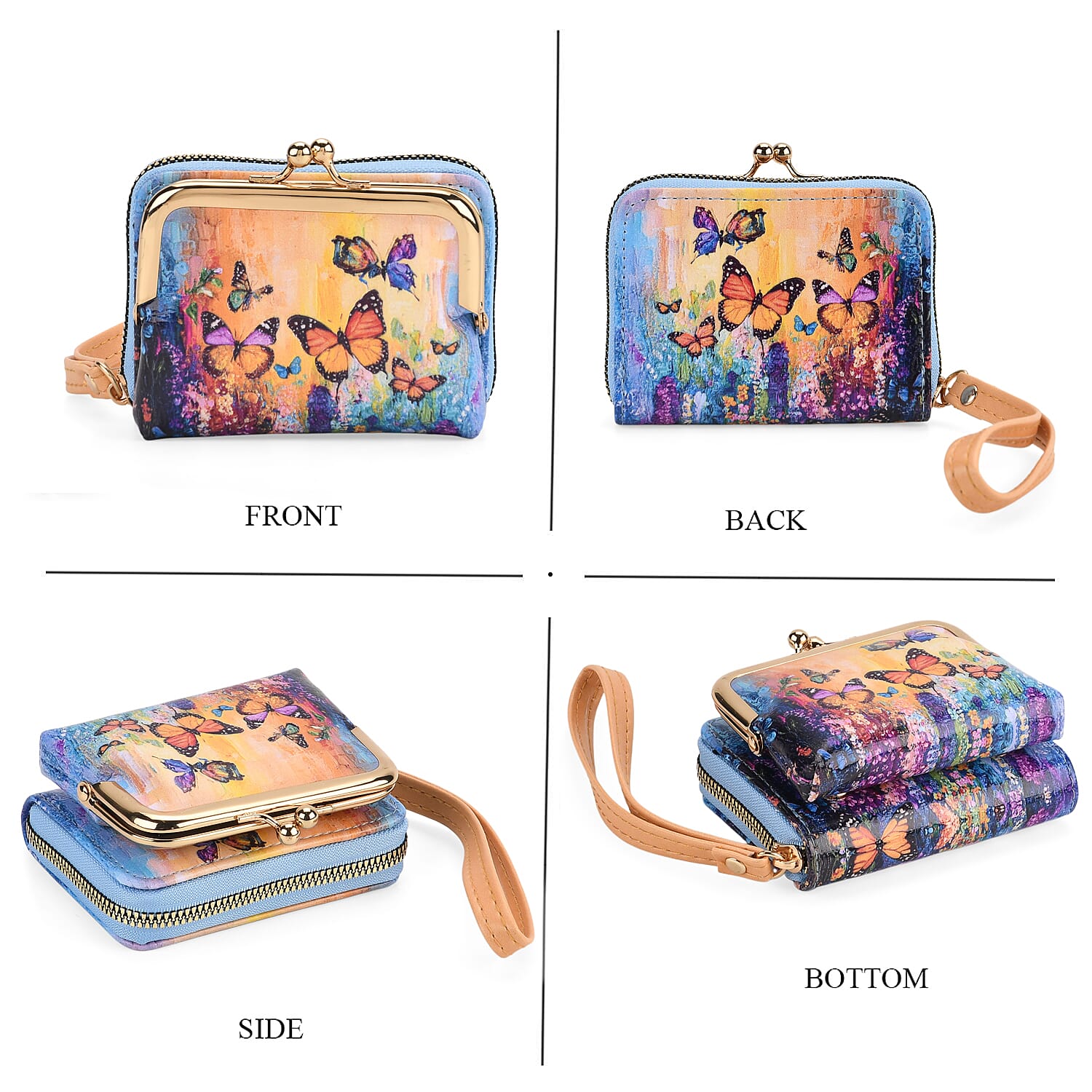 Floral & Butterfly Print RFID Wallet - Multicolour
