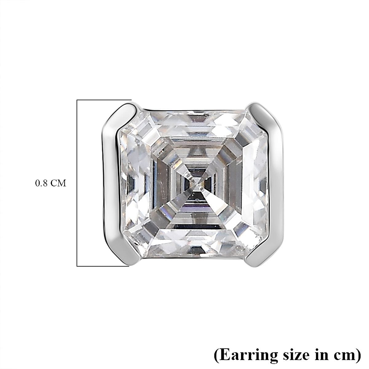 D'Joy Moissanite Solitaire Stud Earrings in Platinum Overlay Sterling Silver 3.77 Ct.