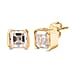 D'Joy Moissanite Octagon-Cut Solitaire Stud Earrings in Yellow Gold Plated Sterling Silver 3.78 Ct.