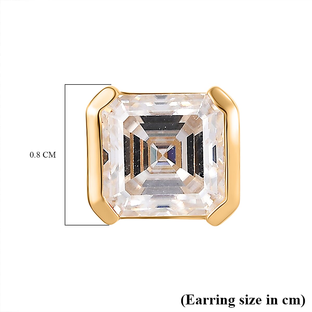 D'Joy Moissanite Solitaire Stud Earrings in 18K Yellow Gold Plated Sterling Silver 3.77 Ct.