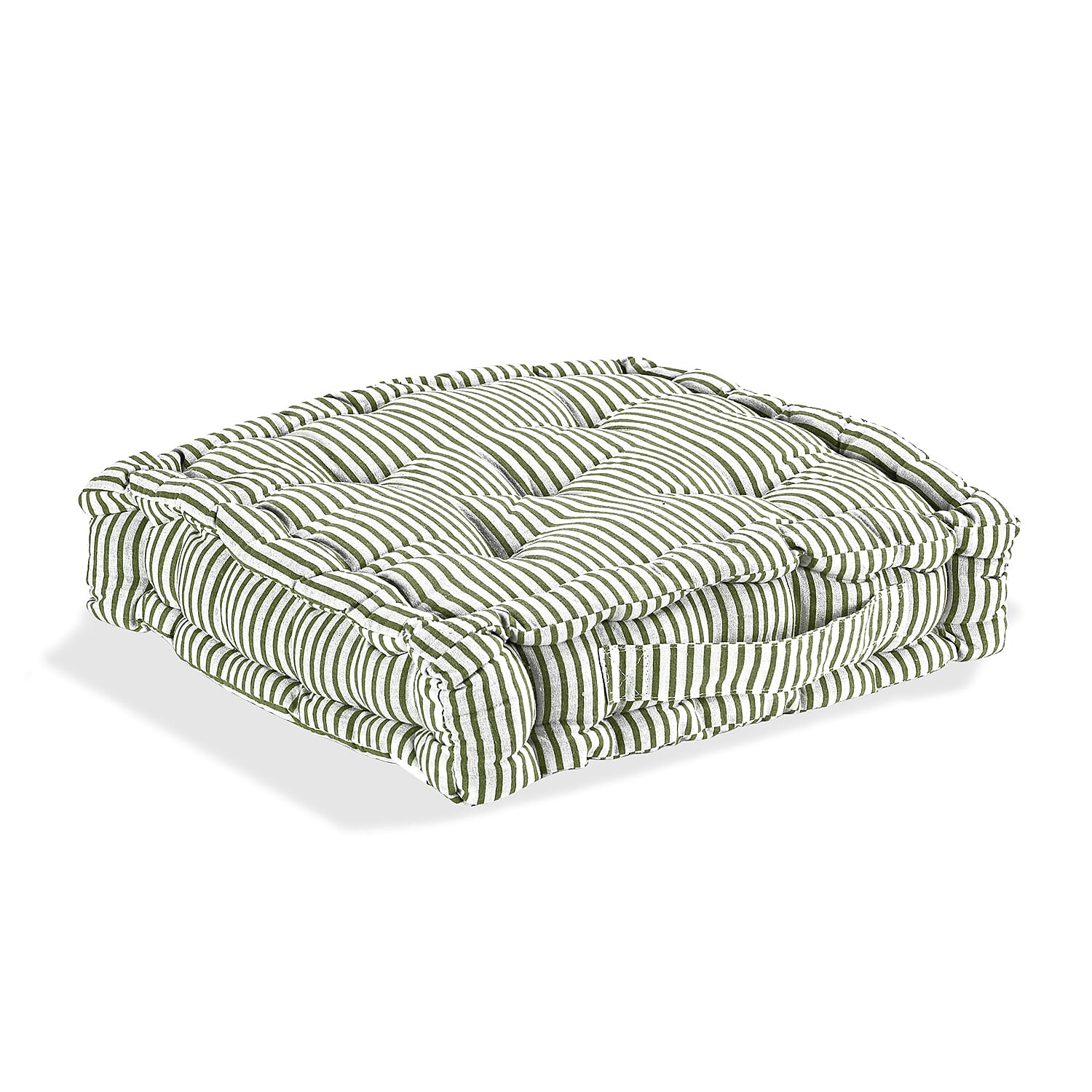 Livmore Set of 2 Cotton Tufted Square Garden Cushions (40 x 40cm) - Green