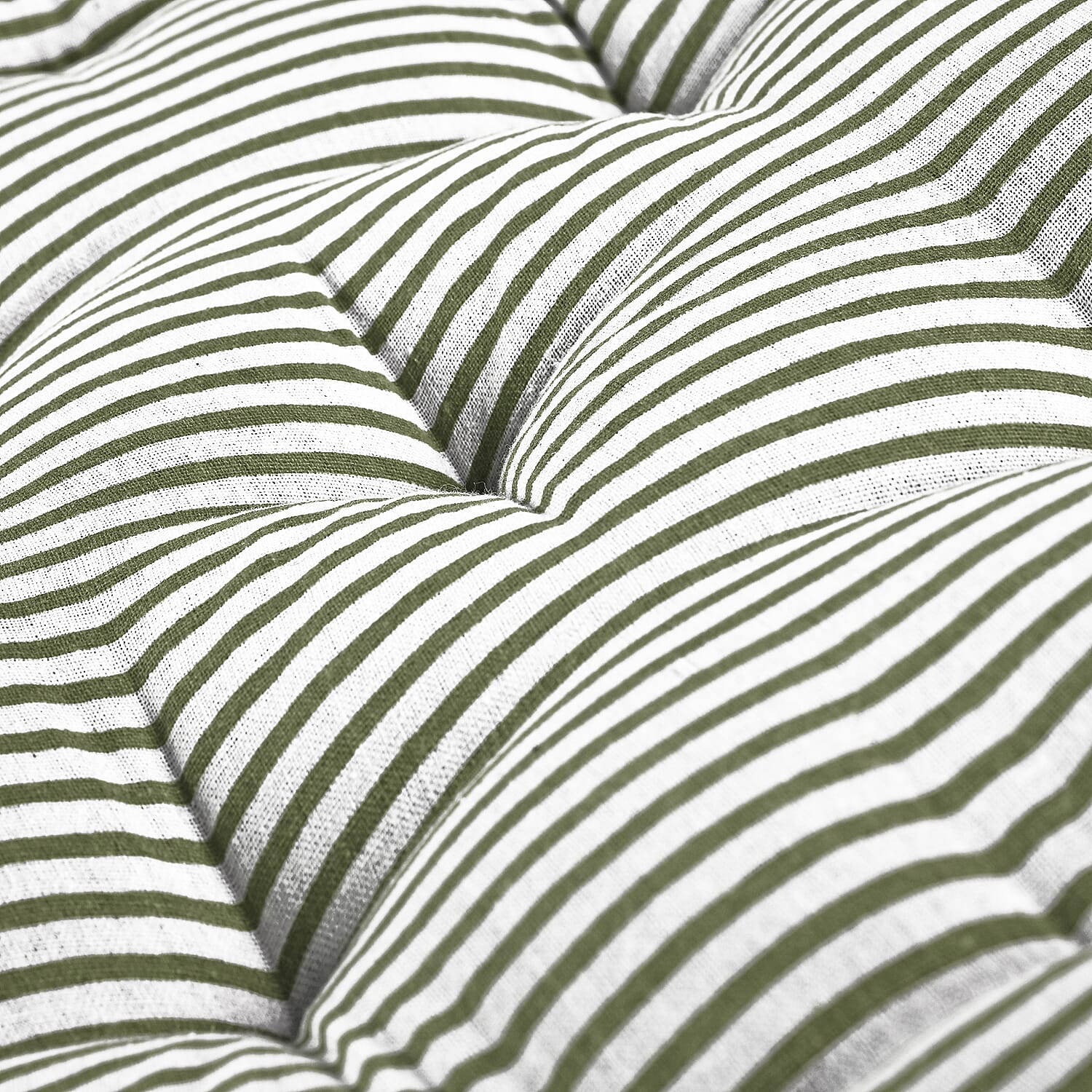 Livmore Set of 2 Cotton Tufted Square Garden Cushions (40 x 40cm) - Green