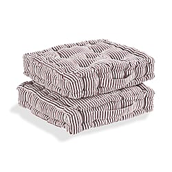 Livmore Set of 2 Cotton Tufted Square Garden Cushions (40 x 40cm) - Green