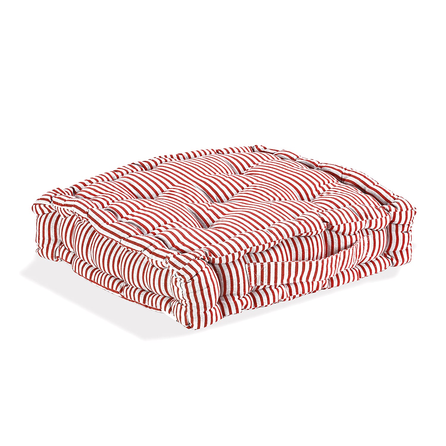 Livmore Set of 2 Cotton Tufted Square Garden Cushions (40 x 40cm) - Red