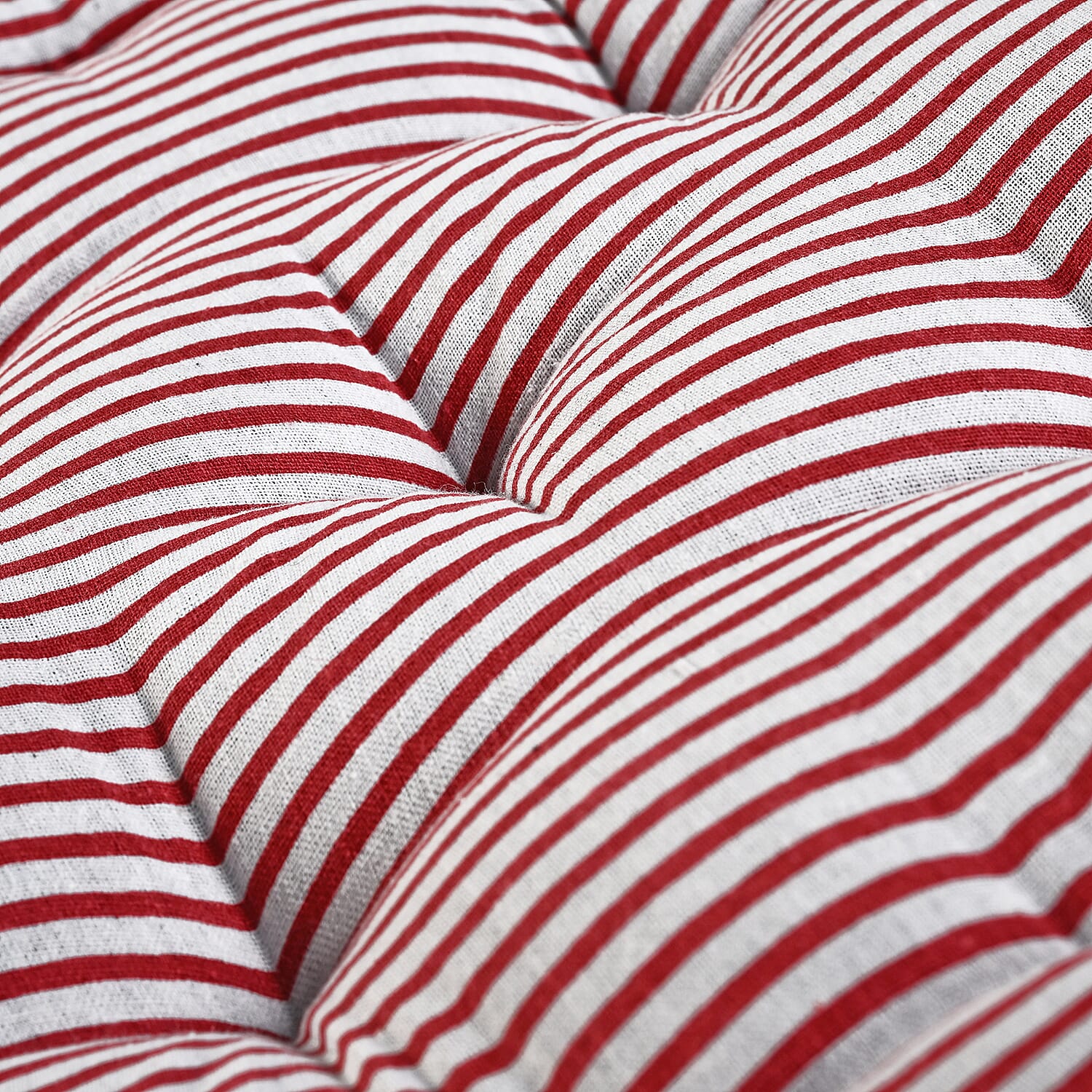 Livmore Set of 2 Cotton Tufted Square Garden Cushions (40 x 40cm) - Red