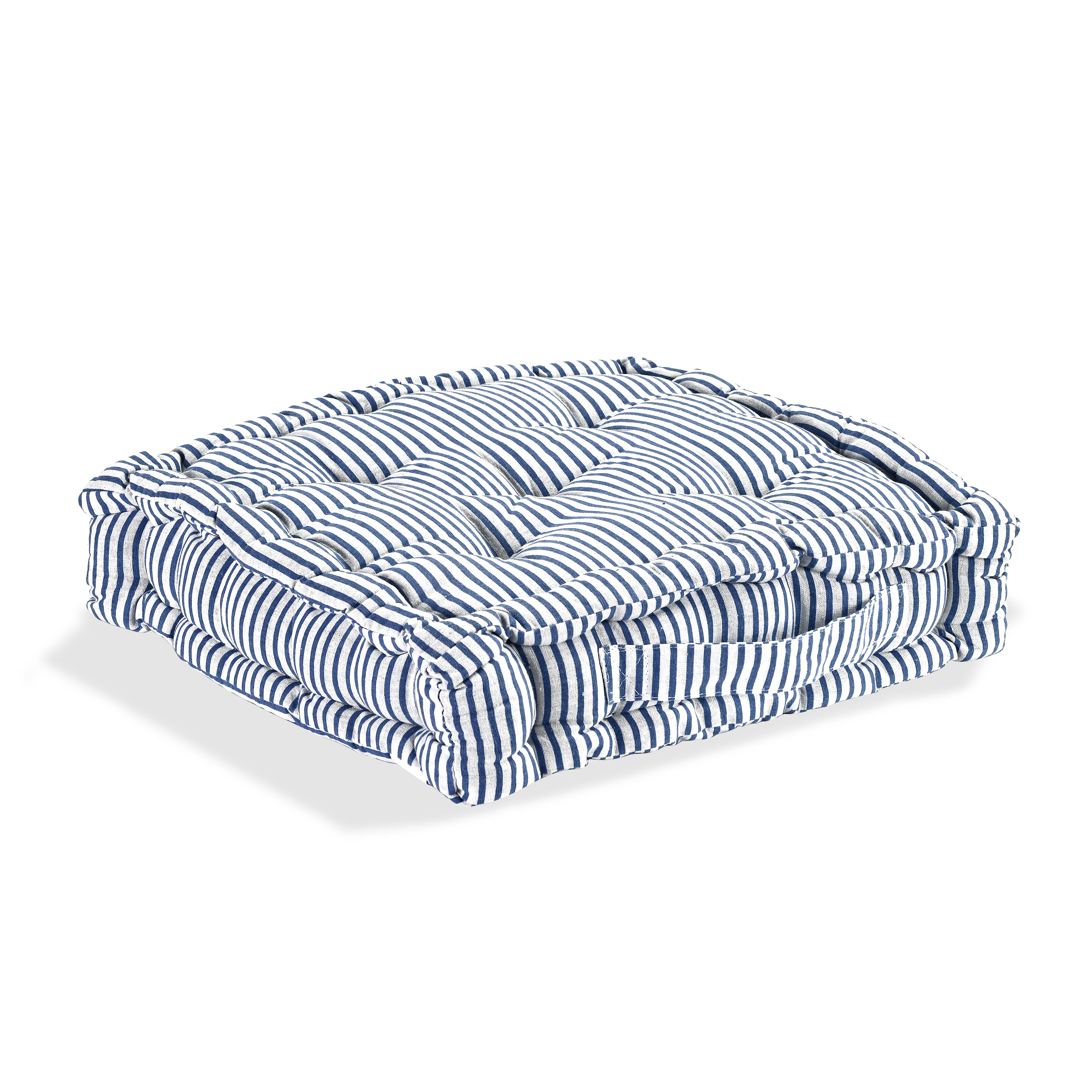 Livmore Set of 2 Cotton Tufted Square Garden Cushions (40 x 40cm) - Blue