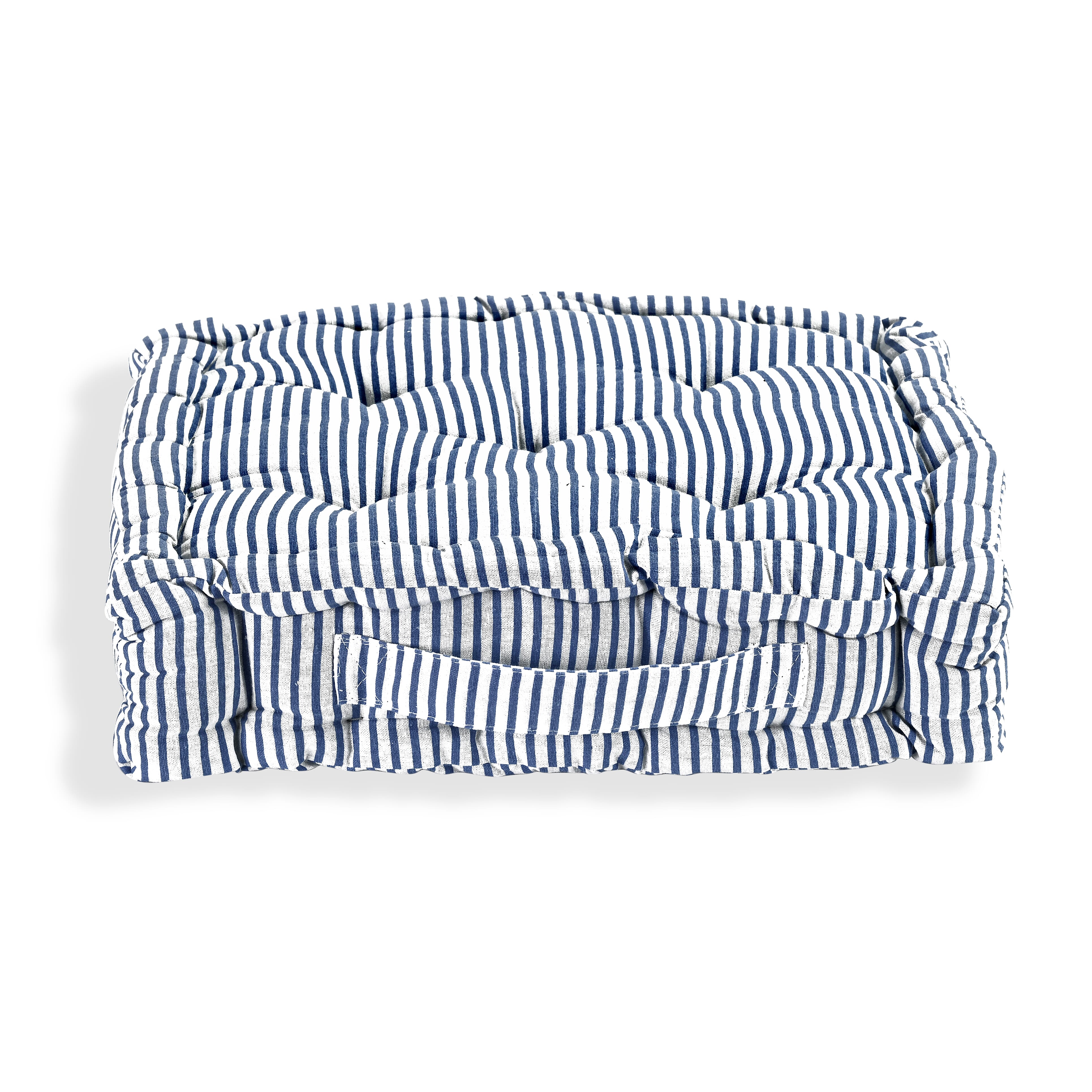 Livmore Set of 2 Cotton Tufted Square Garden Cushions (40 x 40cm) - Blue