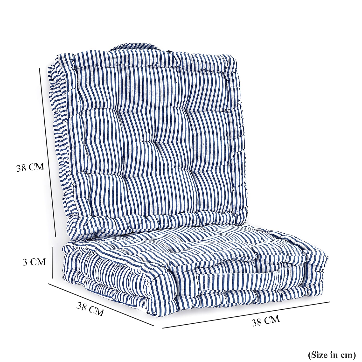 Livmore Set of 2 Cotton Tufted Square Garden Cushions (40 x 40cm) - Blue