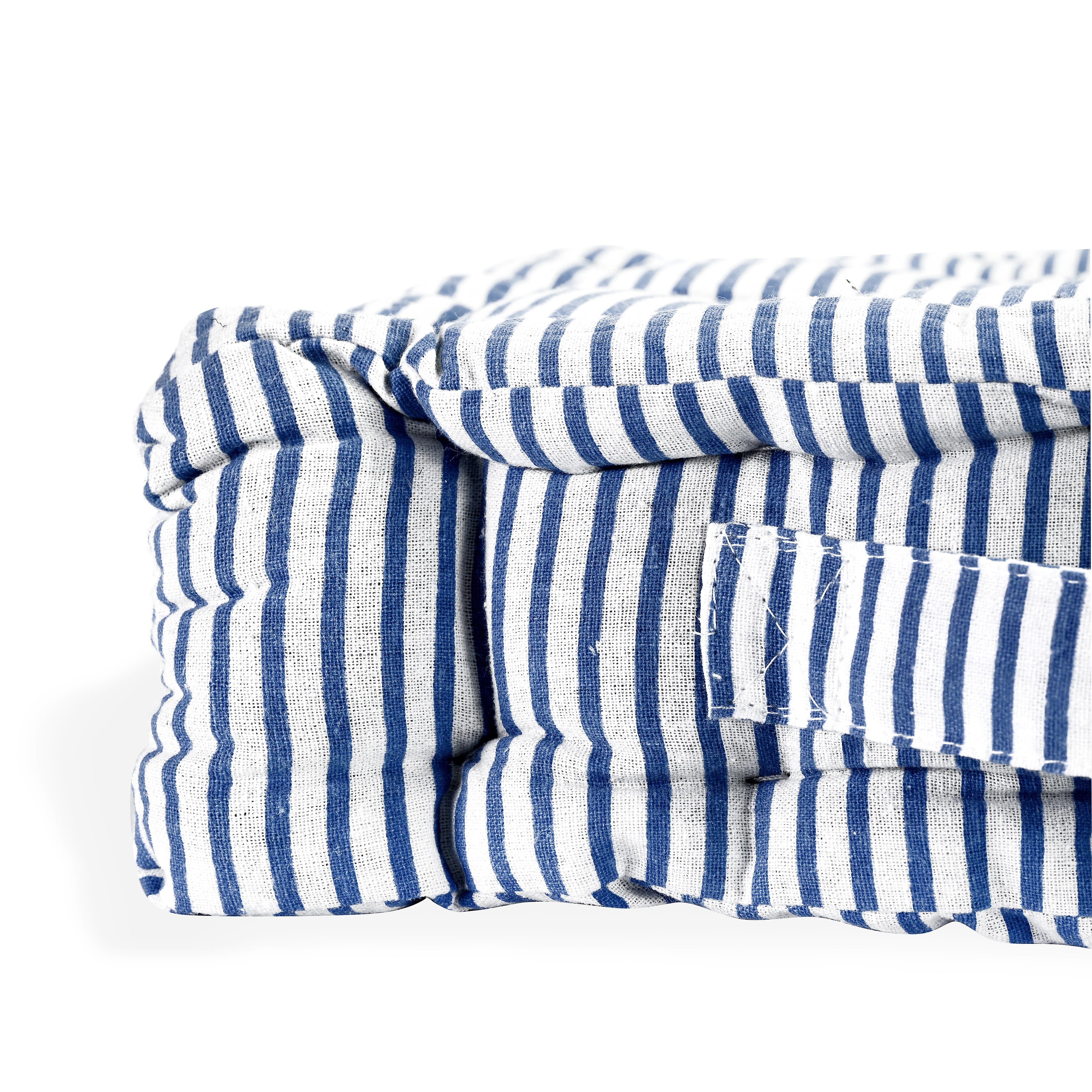 Livmore Set of 2 Cotton Tufted Square Garden Cushions (40 x 40cm) - Blue