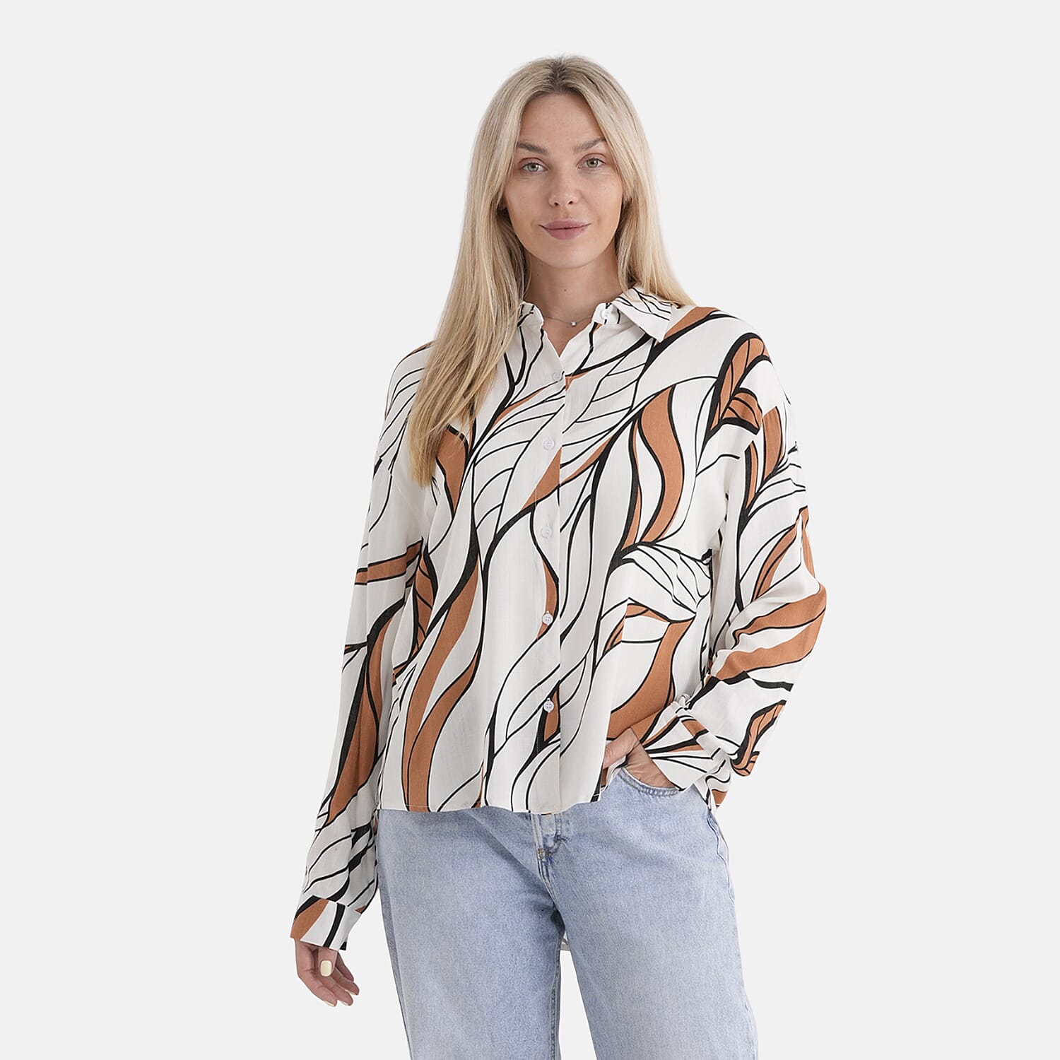 Maisi-Shirt-Size-S-M-Brown-White