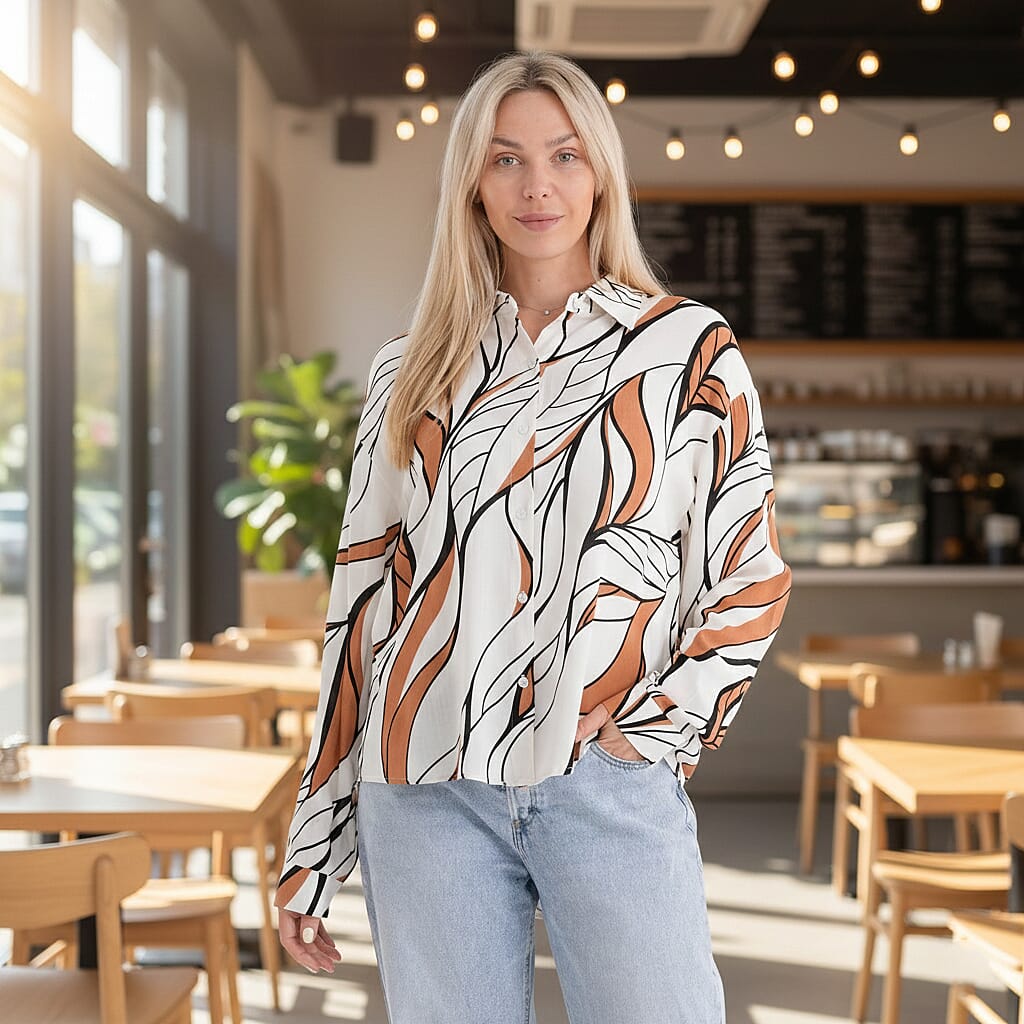 Maisi-Shirt-Size-S-M-Brown-White