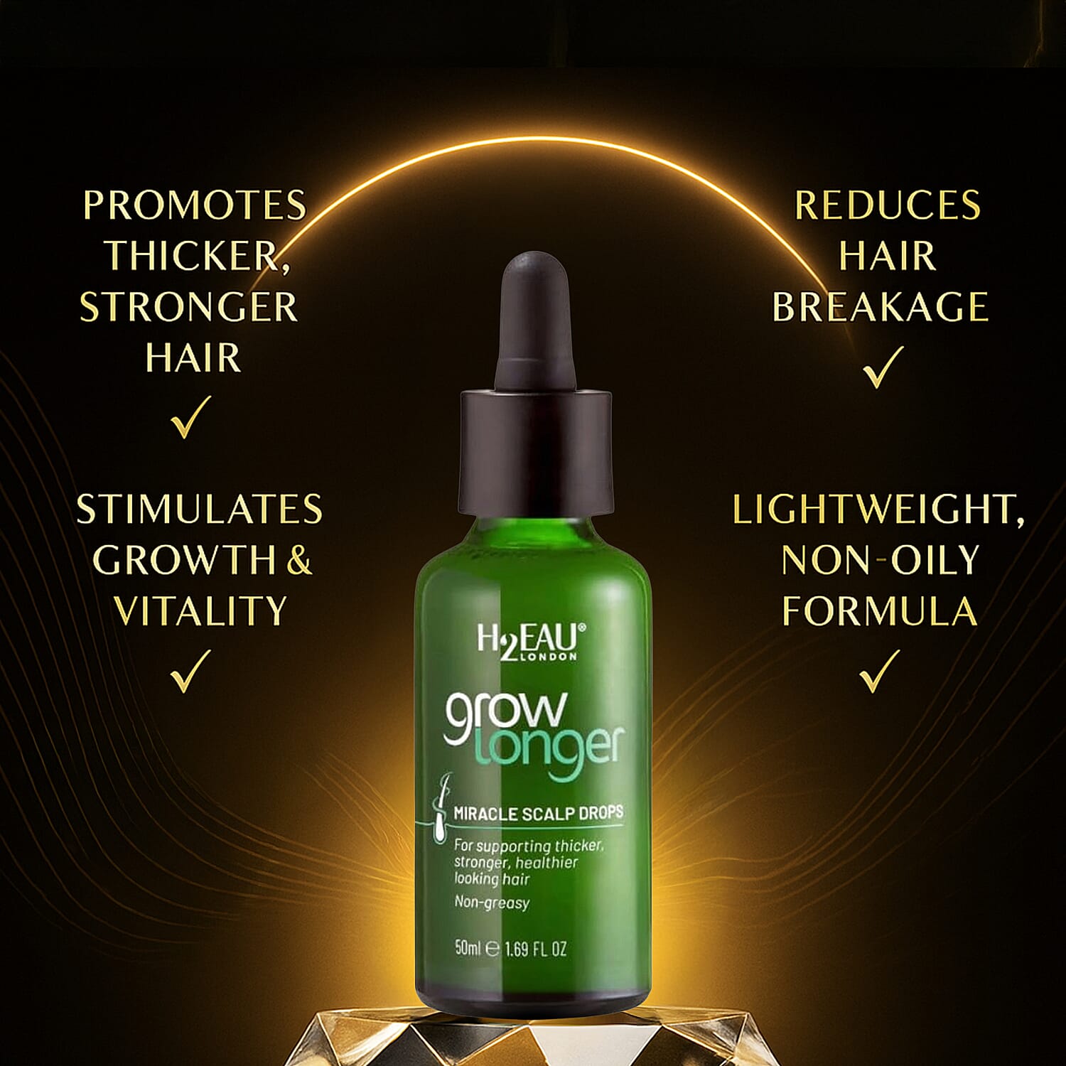 H2EAU London Grow Longer Miracle Scalp Drops - 50ml