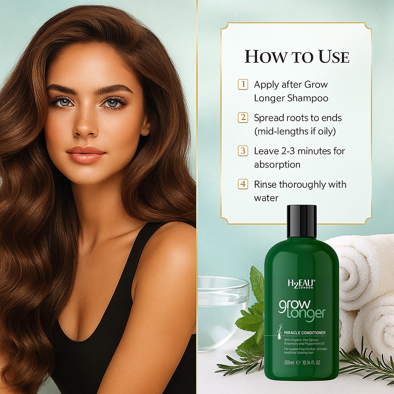 H2EAU London Grow Longer Miracle Conditioner - 300ml